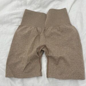 NVGTN Tan High-Waisted Seamless Shorts